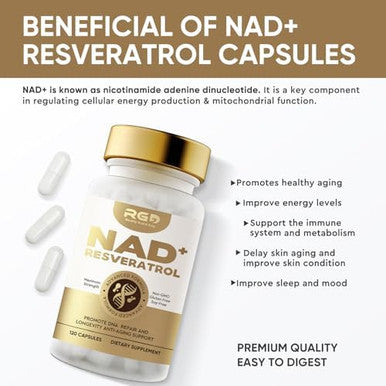 Nad Supplement, 120 Capsules Nicotinamide Riboside 1000Mg Pure Organic, Anti Aging Antioxidant Cellular Repair Energy And Dna Repair
