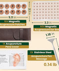 Granvera Premium Acupuncture Pen Ear Seeds Acupressure Kit Ear Seed Stickers With Stainless Steel Gua Sha Fascia Stick Massage Tool Auricular Therapy Set Trigger Point & Relaxation Wellness Kit 6 Packs