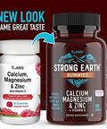 Calcium, Magnesium, Zinc & Vitamin D Gummies By Yumvs Cal Mag Chewable Gummy Supplement For Adults Women & Men Vegetarian Kosher Halal Natural Raspberry Flavor Gummies 90 Count (Pack Of 2)