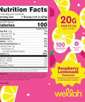 Wellah Clear Whey Protein Isolate Powder (Raspberry Lemonade) 30 Servings - 20G Of Protein 100 Calories Sweetened With Stevia