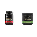 Optimum Nutrition On Gold Standard 100% Whey Protein Primary Source Isolate - Double Rich Chocolate 2 Lbs + On Micronized Creatine Monohydrate Powder - Unflavored 300 Grams