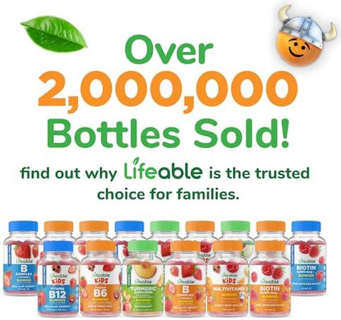 Lifeable Sugar Free Kids Biotin Gummies 5000mcg Great Tasting Biotin Supplement Biotin Gummies for Hair Growth Skin and Nail Health Hair Vitamins for Kids Boys Girls 90 Gummies