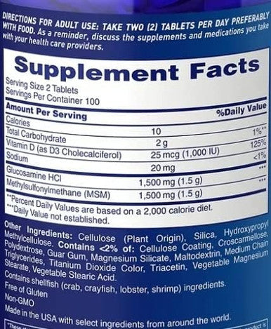 Osteo Biflex Triple Strength Glucosamine 1500 Mg Msm 1500 Mg With Vitamin D3 1000 Ui Tablets 200 Count (Pack Of 1)
