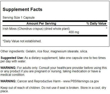 Swanson Full Spectrum Irish Moss 400 Milligrams 60 Capsules