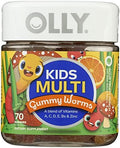 Olly Kids Multivitamin Support Sour Fruit Punch Gummy Worms No Artificial Flavors 70 Each (Pack Of 1)