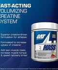 Gat Sport Jetmass Factacting Volumizing Creatine System 30 Servings (Tropical Ice)