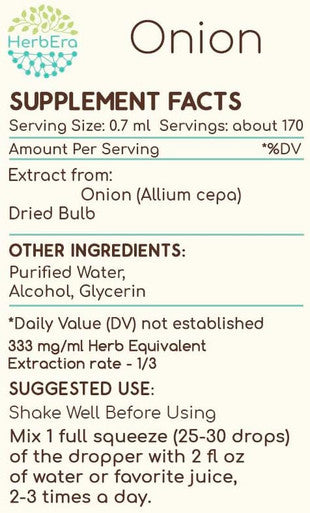 Onion A120 (2pcs) Alcohol Herbal Extract Tincture, Concentrated Liquid Drops Natural Onion (Allium Cepa) Dried Bulb (2x4 fl oz)