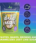 SweetLeaf 50% Reduced Calorie Date Sugar with Allulose, Stevia and Monk Fruit Extract - All Purpose Natural Sweetener, Non GMO, Vegan, Gluten Free, Only 8 Calories Per Serving - 16 Oz