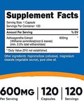 Nutricost Ashwagandha Herbal Supplement 600Mg 120 Capsules Ashwagandha Root (3 Bottles)