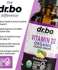 Vitamin D3 Liquid Drops Organic Vegan VIT D Liquid Vitamin D for Adults and Kids Oil 4000 IU Vegan Organic D3 Drops Sublingual Supplement Immune and Bone Health VIT Supplements NonGMO 30 Servings