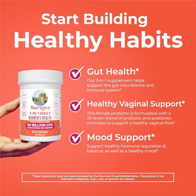 Maryruth's 3 In 1 Daily Health Probiotics + Postbiotics For Women 30 Ct