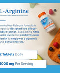 Doctor'S Best Sustained Plus Immediate Release Larginine Nongmo Vegan Gluten & Soy 500 Mg Tablet 120 Count
