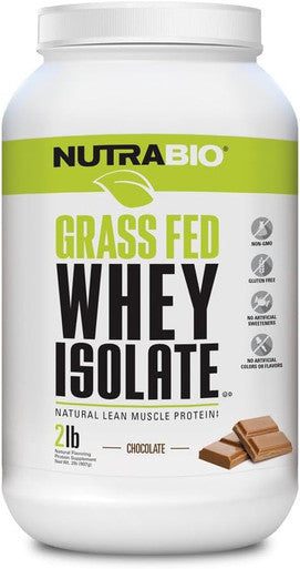 Nutrabio Grass Fed Whey Isolate Protein Powder 25G Of Protein Per Scoop Sugar Natural Lean Muscle Protein Supplement Vanilla 2 Pounds 29 Servings
