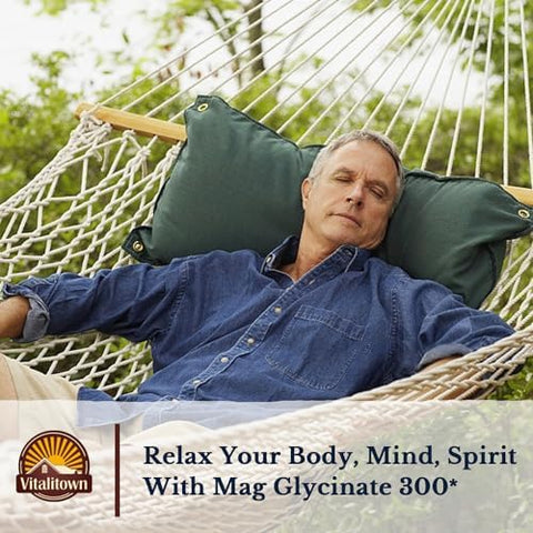 Vitalitown Magnesium Glycinate Chelated Non Buffered 300Mg Elemental Magnesium Most Bioavailable Fully Reacted Bone Muscle Calm Sleep Heart Healths 90 Tablets Non-Gmo