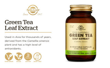 Solgar Standardized Full Potency Green Tea Leaf Extract Vegetable Capsules 60 Count