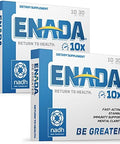 Enada 10X Nadh Supplement With Fast Acting Formula For Active Lifestyle Natural Energy Booster Great For Jet Lag Athletic Performance & Studying Improves Stamina And Mental Clarity 60 Lozenges.