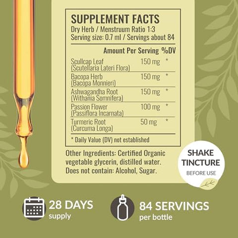 Herbamama Nerve Support And Ashwagandha Kit - Bundle Of Nerve Support Liquid Complex 2 Fl Oz & Ashwagandha Root Extract 2 Fl Oz - Vegan Non-Gmo Sugar & Alcohol- 2 Pack