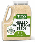 TOSS Hulled White Sesame Seeds, 5 LB Bulk Resealable Jar ÃƒÂ¢Ã¢â€šÂ¬Ã¢â‚¬Å“ Premium Baking & Cooking Ingredient with Nutty Flavor