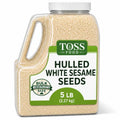 TOSS Hulled White Sesame Seeds, 5 LB Bulk Resealable Jar ÃƒÂ¢Ã¢â€šÂ¬Ã¢â‚¬Å“ Premium Baking & Cooking Ingredient with Nutty Flavor