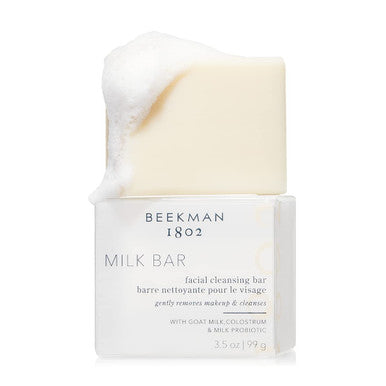 Beekman 1802 Milk Facial Cleansing Bar Makeup Remover Deep Pore Cleanser Hydrating Face Wash Goat Milk Colostrum Probiotic Milk Cleanser Foam Face Wash Bar Soap for Women Men 3.5oz