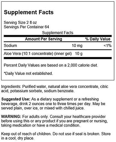 Swanson Aloe Vera 1 Gallon (3.78 l) Liquid (2 Pack)