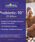 Now Foods Vegetarian Probiotic Capsules Probiotic-10 25 Billion, 100 Count
