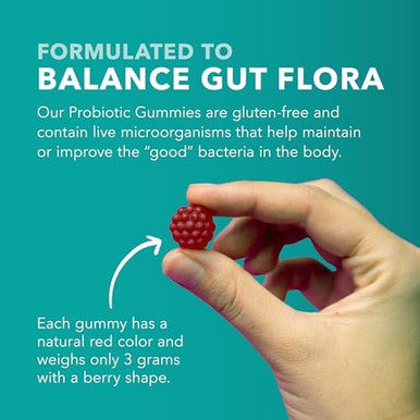 Probiotic Gummies For Digestive Support And Gut Health 1 Billion Cfu Bacillus Coagulans 60 Count Shelf Stable Nongmo Gluten And Vegetarian 2 Month Supply Mixed Berry Flavor