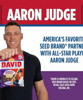 Aaron Judge Limited Edition DAVID Seeds, Sweet & Spicy Jumbo Sunflower Seeds, Bold Flavor, 8g Protein per Serving, Father's Day Baseball Snack for Dad, 5.25 oz (Pack of 12)