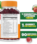 Lifeable Kids Multivitamin with Iron Gummies Great Tasting Vitamins for Kids Vegetarian NonGMO Childrens Multivitamin 90 Gummies