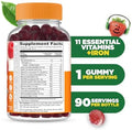 Lifeable Kids Multivitamin with Iron Gummies Great Tasting Vitamins for Kids Vegetarian NonGMO Childrens Multivitamin 90 Gummies