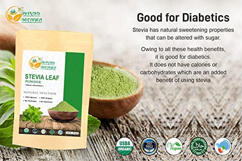 Herbs Botanica Stevia Powder Pure Extract Natural Sweetner Sugar Alternative For Keto Diet ZeroCalorie Sugar Alternative No Aritificial Sweetner added. 100% Natural 5.3 oz