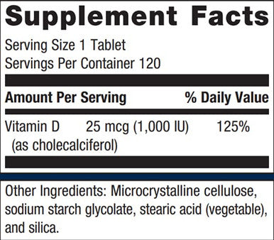 Metagenics D3 1000 Vitamin D Supplement 1,000 IU (25 mcg) Support for Bone, Cardiovascular, and Immune Health | 120 Count