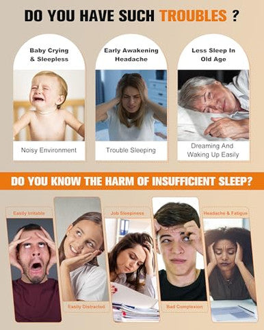 Focevn White Noise Sound Machine For Sleep - Portable Sound Machine 20 Soothing Sounds 9-Color Night Light 30 Volume Levels 4 Timer Options Type-C Charging Noise Machine For Baby Adult Home Office Travel