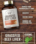 Carlyle Grass Fed Beef Liver Capsules 250 Count 4500Mg