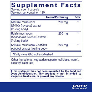 Pure Encapsulations M/R/S Mushroom Formula 120 vegcaps