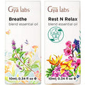 Gya Labs Breathe Essential Oil For Humidifier Cleaner & Rest & Relax Essential Oil For Diffuser Set - Aromatherapy Grade Essential Oils Set - 2X10Ml - Gya Labs