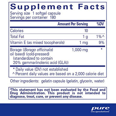 Pure Encapsulations Borage Oil 180 gels