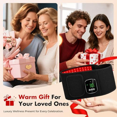 Miula 3-In-1 Cordless Red Light Therapy Belt For Back Abdomen 660Nm & 850Nm Wavelengths With Heat & Vibration Massage5000Mah Rechargeable Waist Wrap For Belt Discomfort Relief For Parents