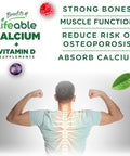 Lifeable Calcium With Vitamin D3 Gummies Calcium 500 Mg D3 1000 Iu Great Tasting Bone Strength Supplements For Bone Health Calcium Gummies For Women Men 60 Gummies