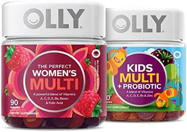 Olly The Perfect Women'S Multi And Kid'S Multi +Probiotic Family Pack Gummies 2 Count Chewable Supplement