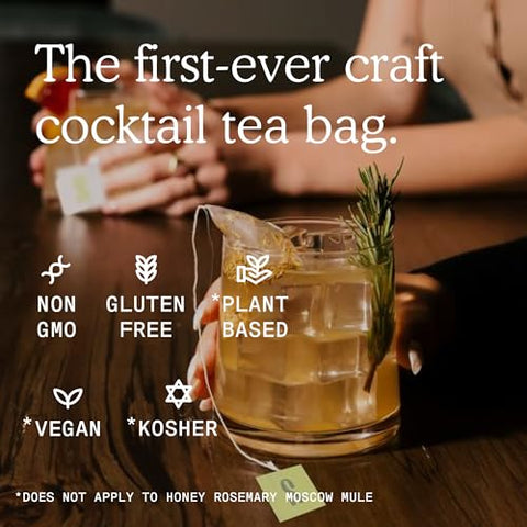 SAYSO Honey Rosemary Moscow Mule & Old Fashioned Cocktail Tea Bags - Mixers Bundle | Organic, Low-calorie & Low Sugar - 2x 8 count