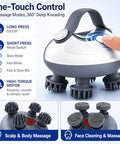 Melonsun Electric Scalp Massager Anti-Tangle Deep Kneading Head Massager Ipx7 Waterproof Shower Use Usb-C Rechargeable 3 Modes 8 Removable Claws Stress Relief For Women Men