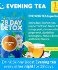 Skinnyboost Skinny Boost Evening Detox Tea & 28-Day Daytime Tea Supports Detox Digestion Metabolism Citrus Mint Flavor Non-Gmo Vegan Keto Friendly