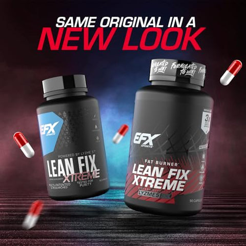 Efx Sports Lean Fix Xtreme Weight Loss Supplement Multi-Patented Fat Burning Formula Powered By Lyzme 5 30 Servings 90 Capsules