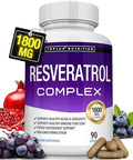 Toplux Resveratrol Supplement 1800 Mg Antioxidant Complex Highly Potent Natural Transresveratrol Pills For Healthy Aging Overall Health Support Immune System Brain Function For Men Women 90 Capsules