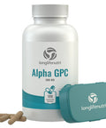 LongLifeNutri Alpha Gpc Choline Supplement 300Mg - 180 Vegetarian Capsules | Made In Usa | Cognitive Enhancer Nootropic | Supports Memory & Brain Function | Boosts Focus & Mood | 300 Mg Pure Powder Pills Complex