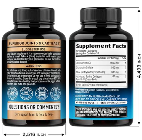 Nutraharmony Glucosamine Chondroitin & Turmeric Curcumin Capsules