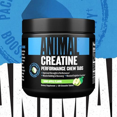 Animal Creatine Chews Tablets - Enhanced Creatine Monohydrate With Astragin To Improve Absorption, Sea Salt For Added Pumps, Delicious And Convenient Chewable Tablets - Fruit Punch