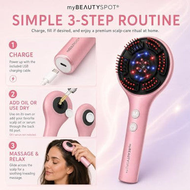 My Beauty Spot Scalp Massager For Hair Growth Electric Scalp Massager With Red Light Therapy Head Massage Comb Hair Oil Applicator