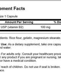 Swanson Vitamin B2 Supplement (Riboflavin) - Vitamin Supplement to Support Vision Health Aid Thyroid Function and Promote Energy Metabolism Support - (100 Capsules 100mg Each)